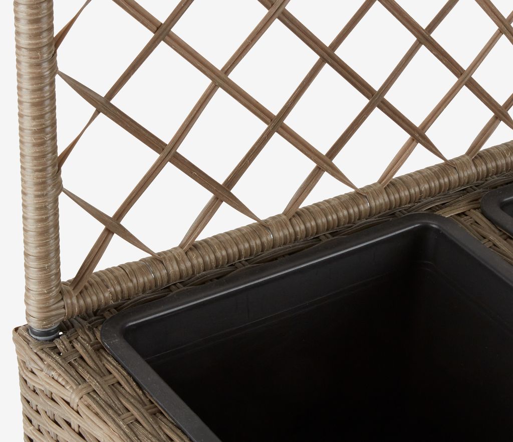 Tradineur PLFT Fioriera Da Balcone Con Supporto Metallico - Grigio Antracite 40x19,5x17 Cm 8 Litri Con Sottovaso Integrato