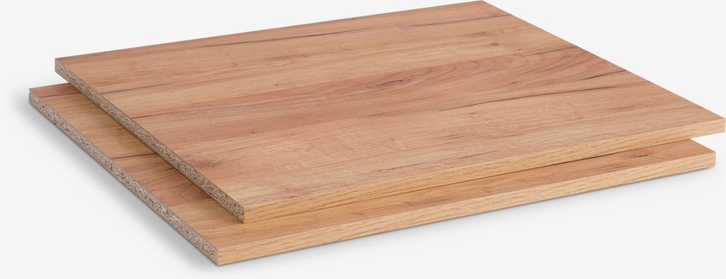 Møbelmontering JYSK Hylder t/ LIMFJORDEN 3 låger 2 stk/pk vild natur eg 57.8 cm x 49.8 cm x 1.6 cm | Billig & Hurtig i København