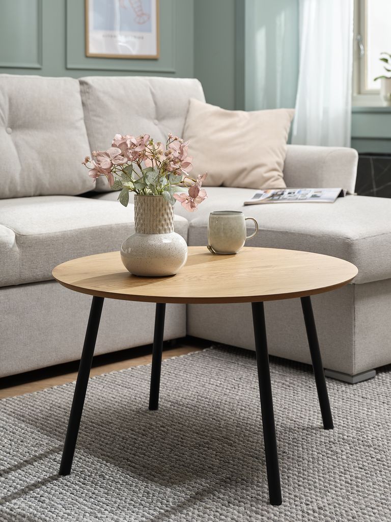 Couchtisch NYBO Ø70 Eiche warm/schwarz