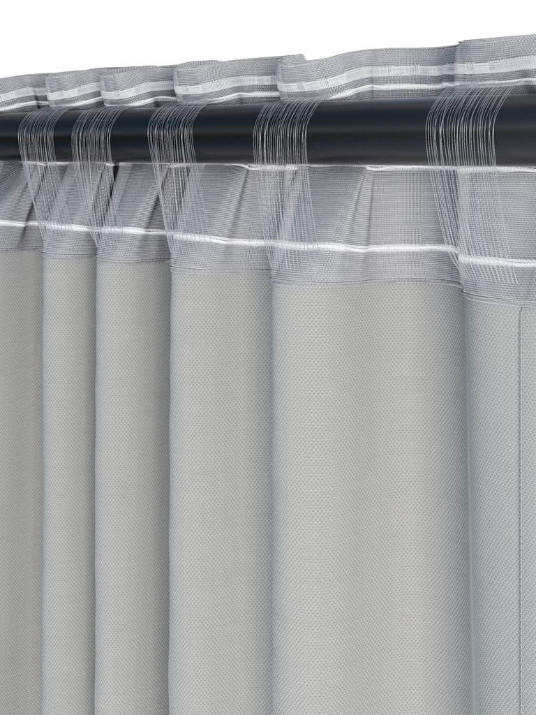 Tenda A Pacchetto Joyswahl In Voile Trasparente, 120x155 Cm, Colore Grigio Argento, Con Passanti E Nastro Arricciato - 5