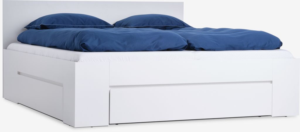 Bed frame LIMFJORDEN 3 drawers Super King white | JYSK