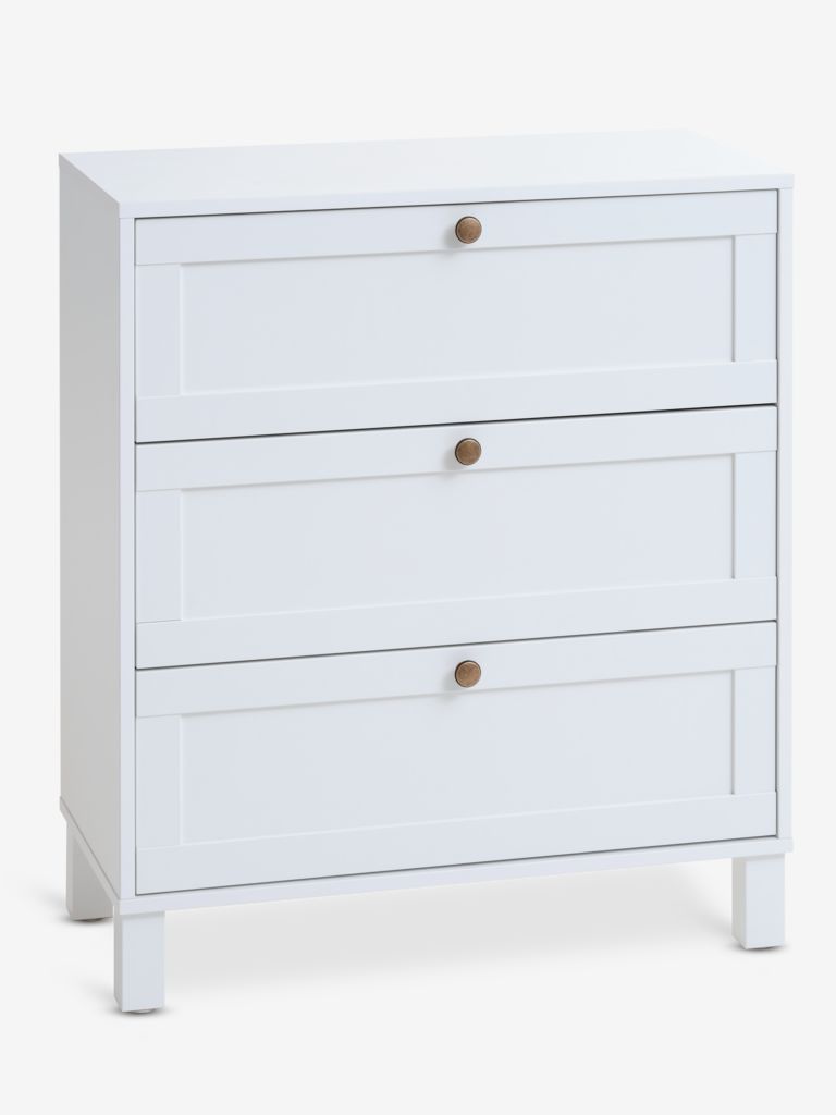 Møbelmontering JYSK Reolmodul SKALS kommode 3 skuffer hvid 71 cm x 35 cm x 19 cm | Billig & Hurtig i København