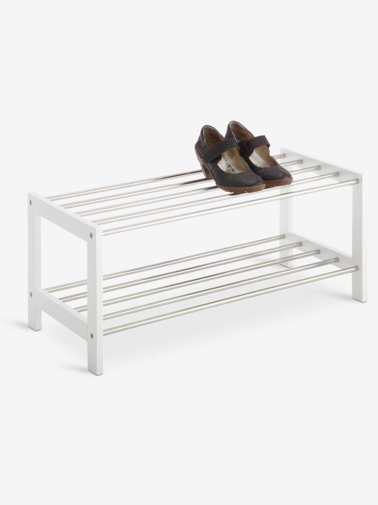 Møbelmontering JYSK Skoreol EGESKOV 2 hylder stål/hvid 78 cm x 34 cm x 32 cm | Billig & Hurtig i København