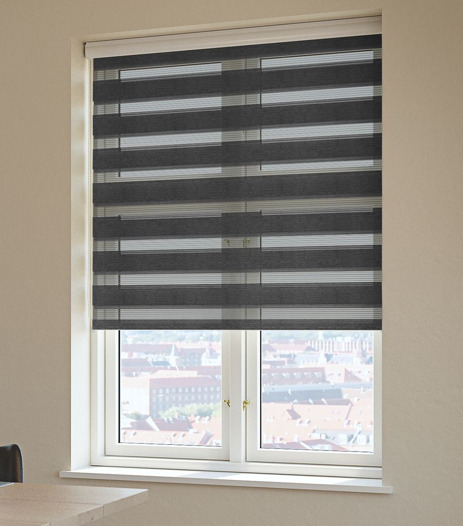 Roller blind Duo ALSTEN 90x210cm with cassette grey JYSK