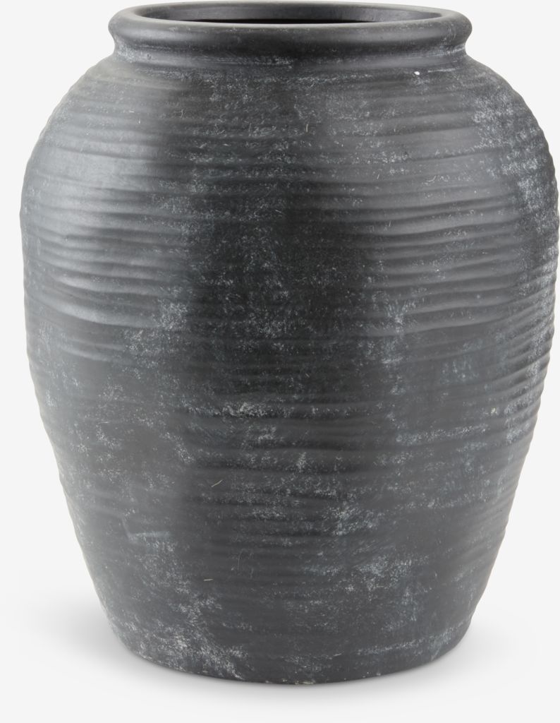 LaLe Living Vaso Soyah in ferro bianco e nero, 14,5 x 13,5 cm, superficie opaca come decorazione da tavolo, vaso per fiori in soggiorno, ufficio e sala da pranzo