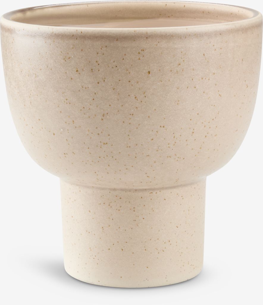 Vaso Rotondo Prosperplast Splofy 11,5L - Effetto Tessuto, Colore Crema - 29,5 X 24,9 Cm - 4