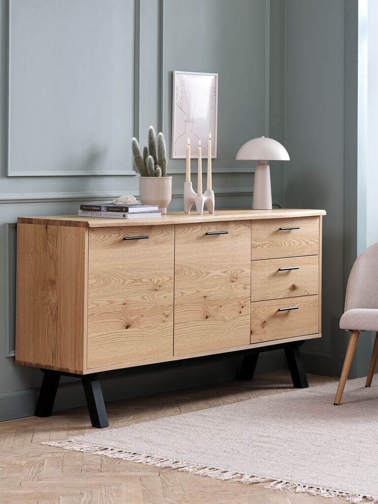 Aparador SANDBY roble natural y negro