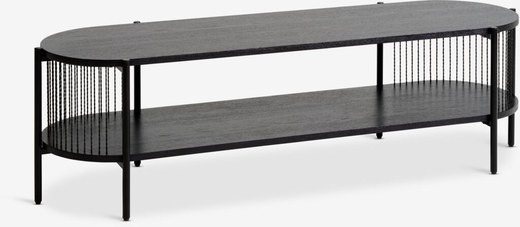 Møbelmontering JYSK TV-bord SNESLEV 1 hylde sort 144 cm x 44 cm x 41 cm | Billig & Hurtig i København