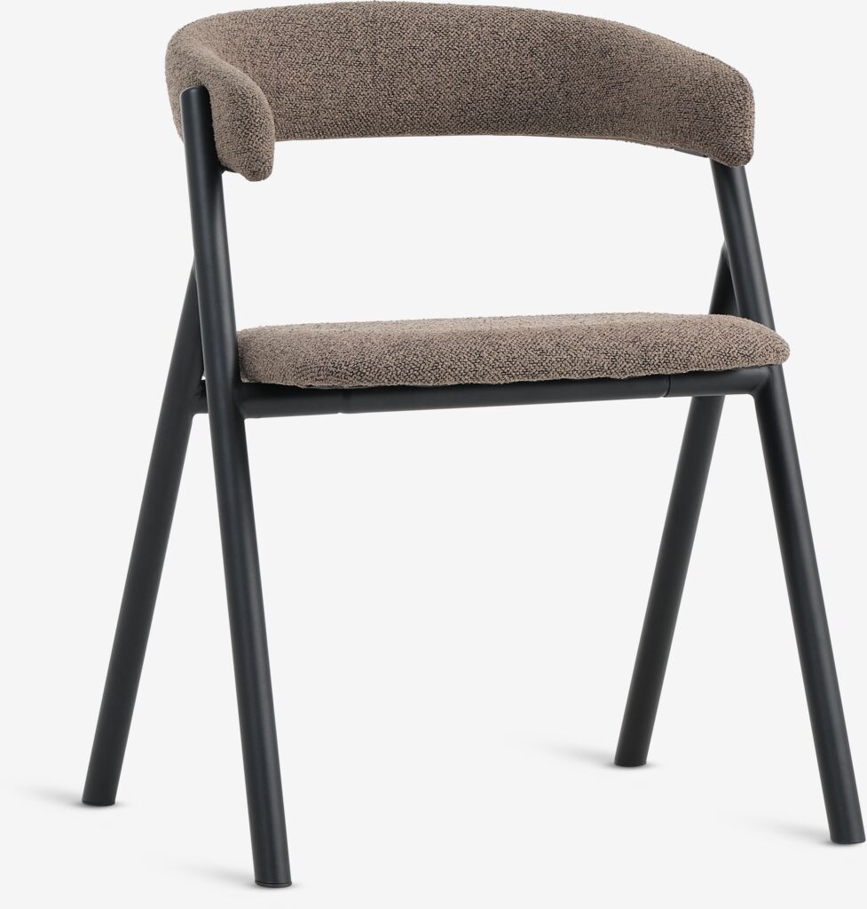 Sedia HINDEVAD tessuto marrone chiaro/nero | JYSK