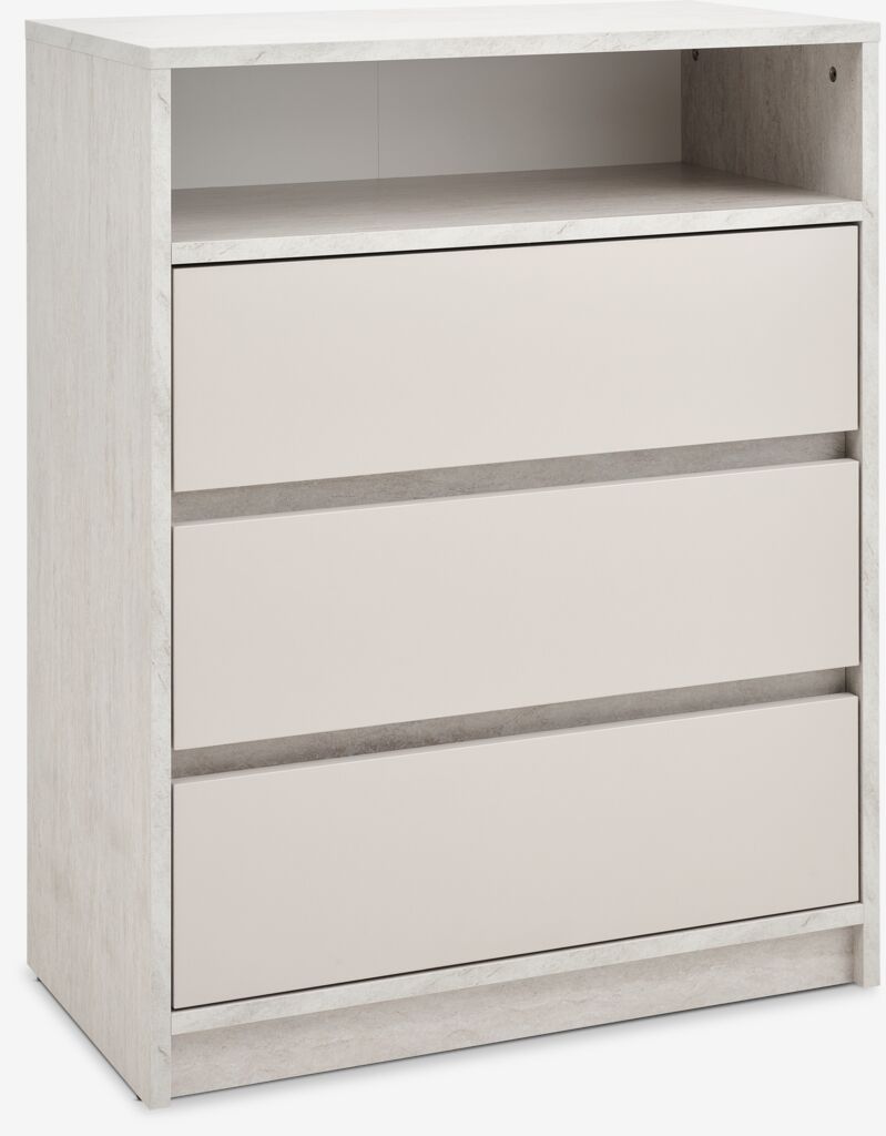Byrå BILLUND 3 lådor travertinfärgad/beige