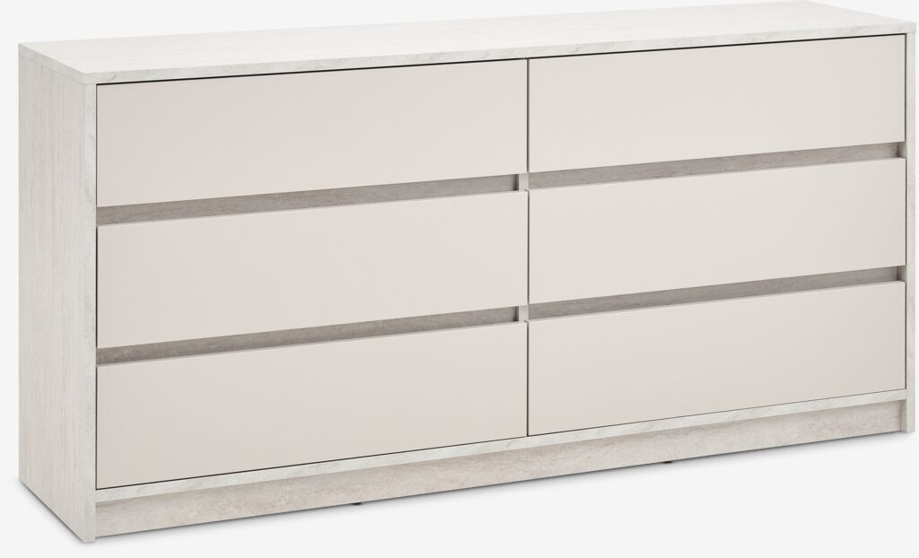 Byrå BILLUND 3+3 lådor travertinfärgad/beige
