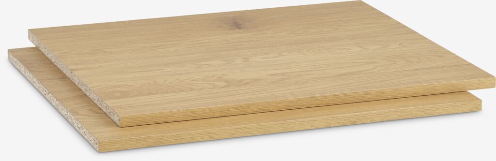 Møbelmontering JYSK Hylder ODENSE/TRANUM 2 stk. varm egefarve 58 cm x 50 cm x 3 cm | Billig & Hurtig i København