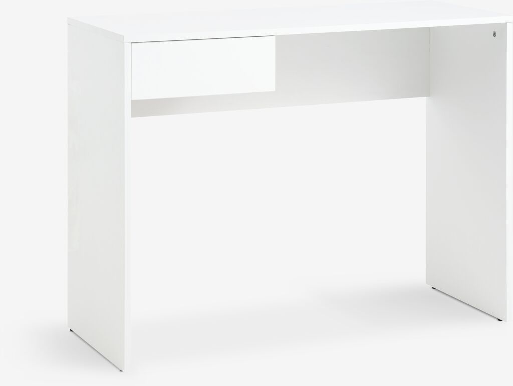 Møbelmontering JYSK Skrivebord KNABSTRUP 40×100 1 skuffe hvid 40 cm x 75 cm | Billig & Hurtig i København