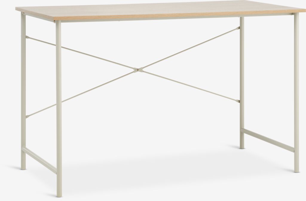 Møbelmontering JYSK Skrivebord VANDBORG 60×120 natur egefarve/beige 60 cm x 75 cm | Billig & Hurtig i København