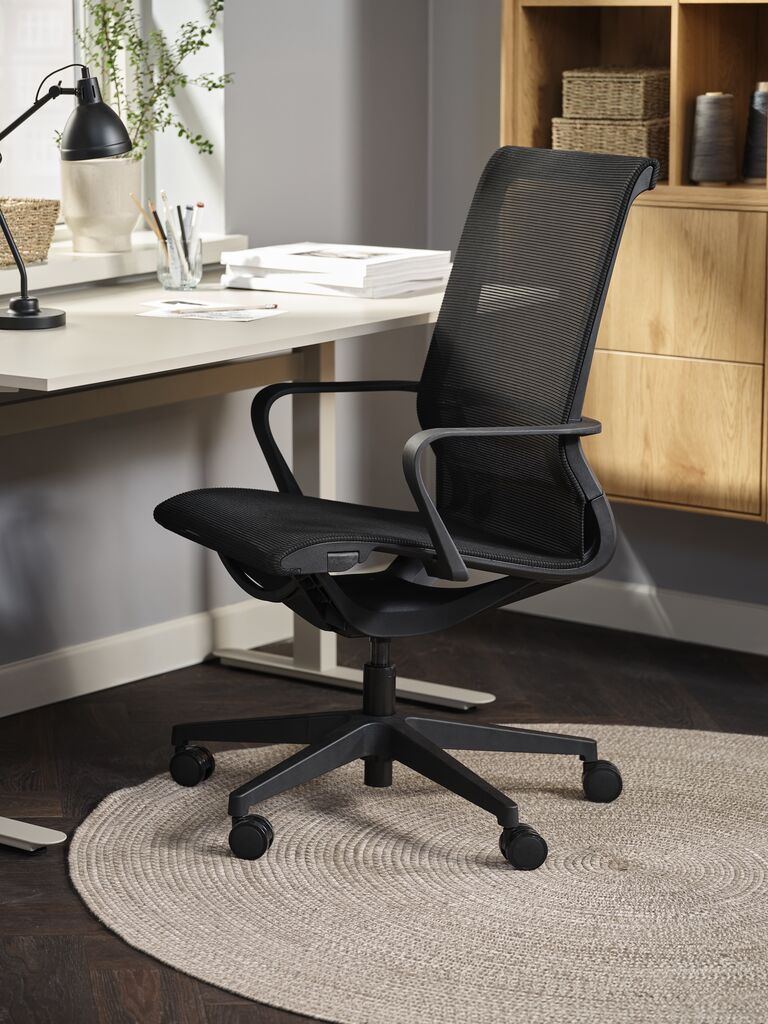 Silla de Oficina Ergonómica de Malla Negra