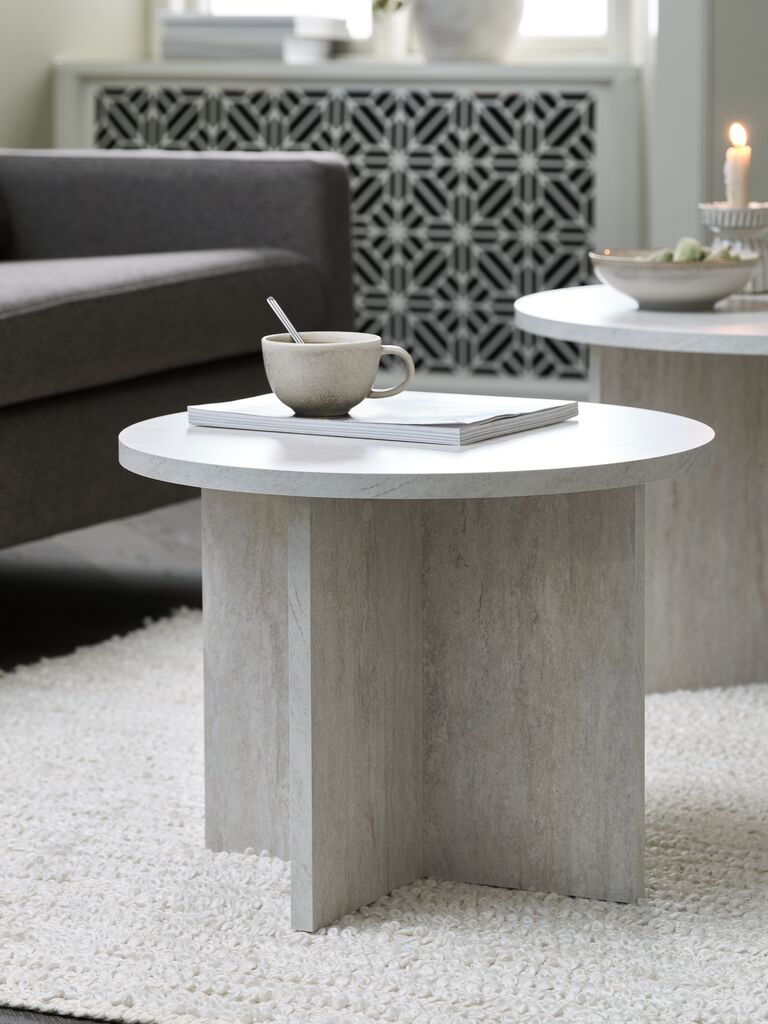 Mesa auxiliar redonda travertino NIELSHAVE