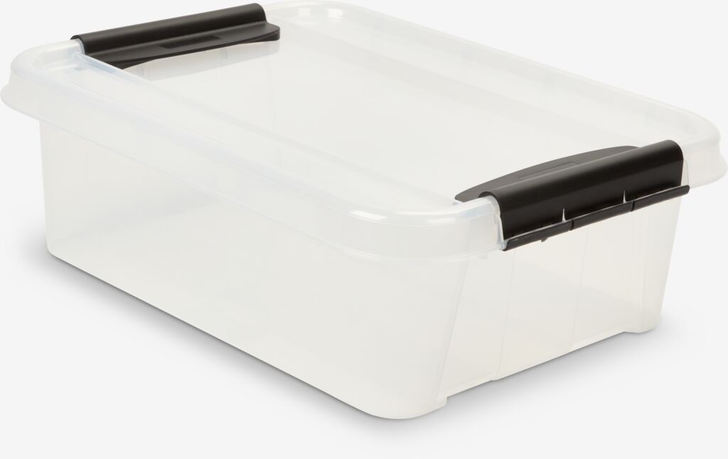 Tribello Contenitori Portaoggetti In Plastica Con Coperchio A Scatto, Set 6 Pezzi, 30x20,3x7,6 Cm, Colorati, Made In EU, Impilabili