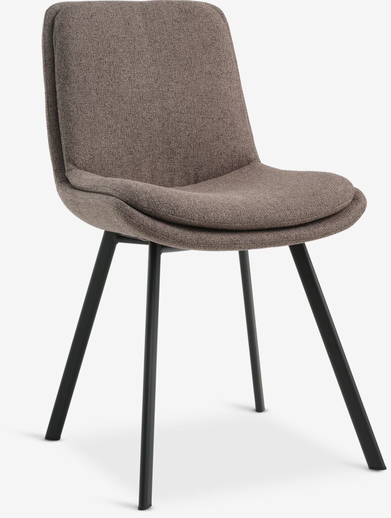 Sedia MELBY tessuto marrone chiaro/nero | JYSK