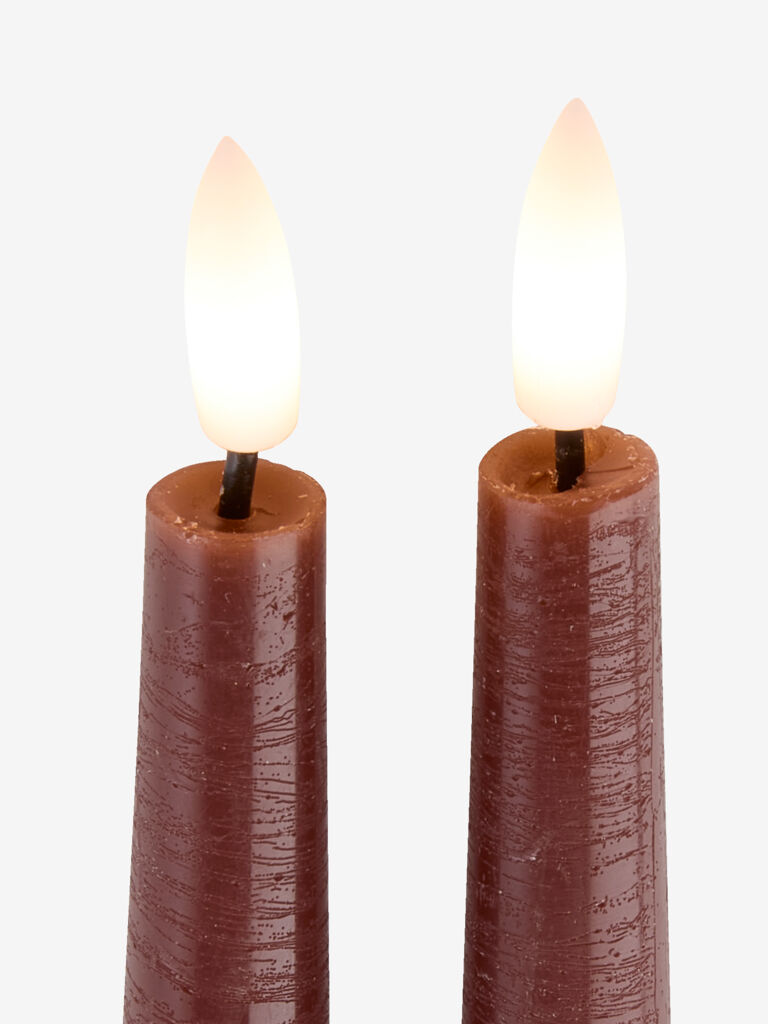 LED Kerze GUDMUND H29 cm Aubergine 2 Stk/Pck