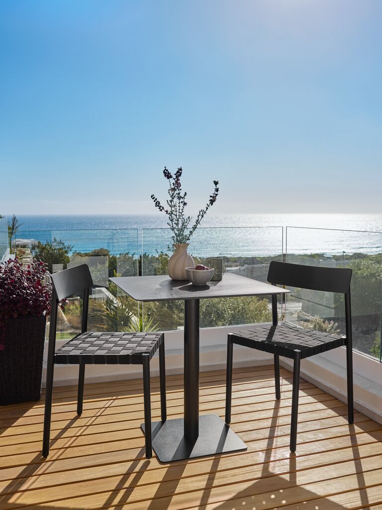 Mesa de balcón cuadrada negra 65x65 cm