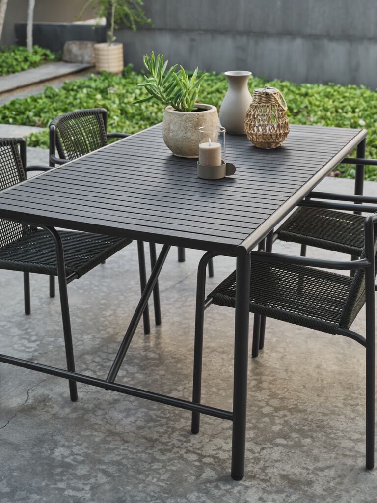 Mesa de jardín rectangular VIERLI A90xL149 negra