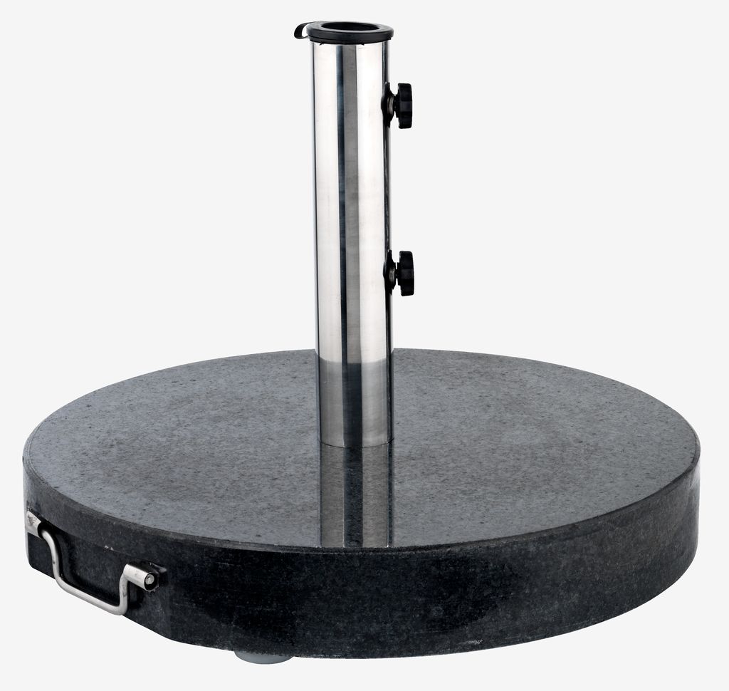 Base Per Ombrellone In Granito Con Ruote - Supporto Da 45kg Con Manico Estraibile E Acciaio Inox - Foto 3