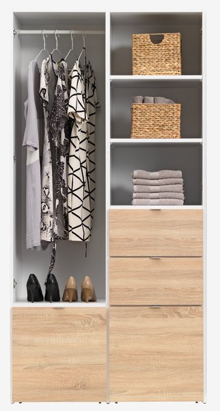 Wardrobe NAUTRUP 100x200 2 doors oak colour/white