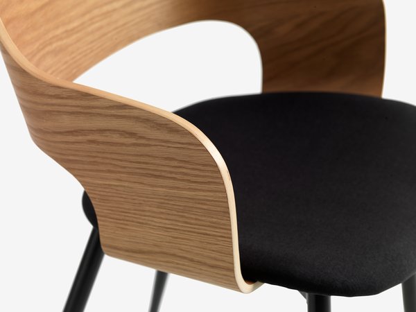 Dining chair HVIDOVRE oak/black fabric