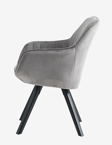 Armchair ONSEVIG velvet grey/black