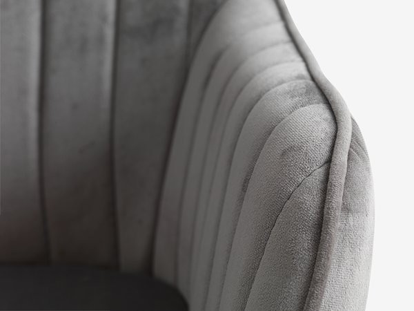 Armchair ONSEVIG velvet grey/black