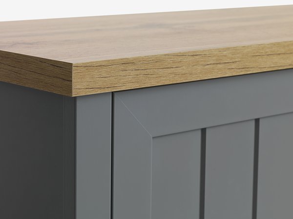 TV bench MARKSKEL 2 doors grey/oak colour