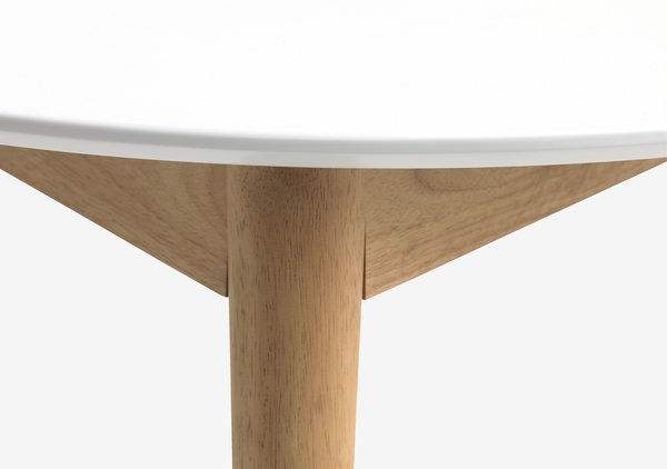 MARSTRAND D110 table white + 4 ADSLEV chairs beige