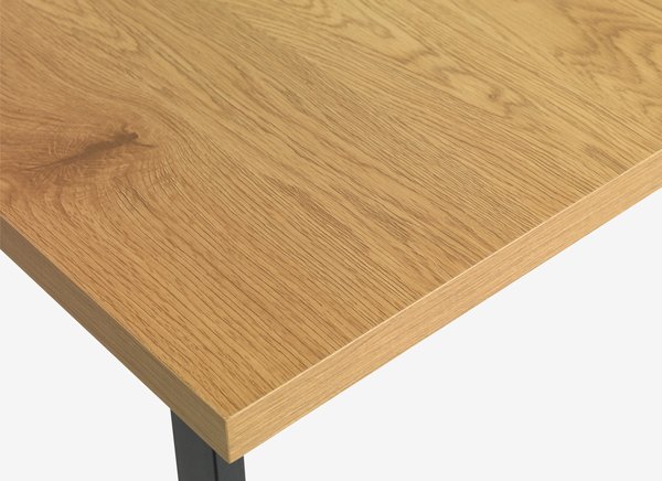 Eettafel AABENRAA 80x120 eiken kleur/zwart