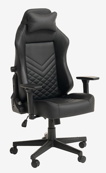 Gaming chair ABILDAA black faux leather