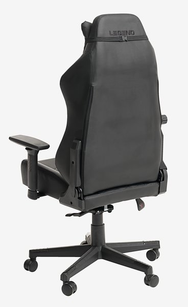 Геймърски стол ABILDAA черна изкуствена кожа