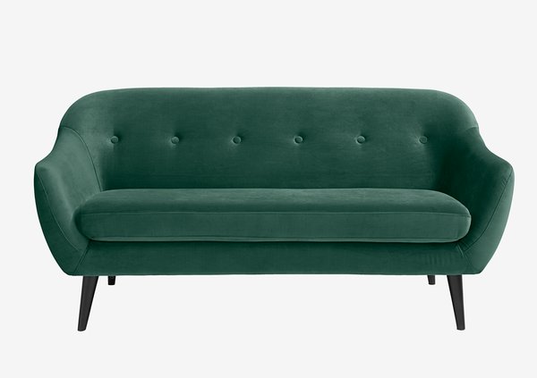 Sofa EGEDAL 2,5-seter fløyel grønn