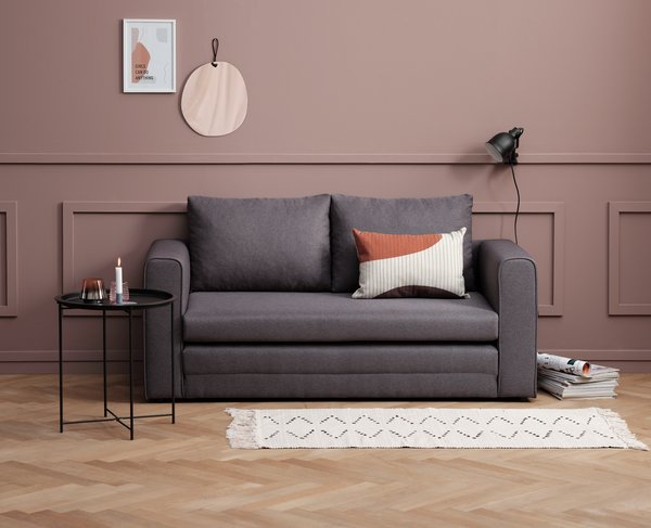 Sofa bed SKILLEBEKK dark grey fabric