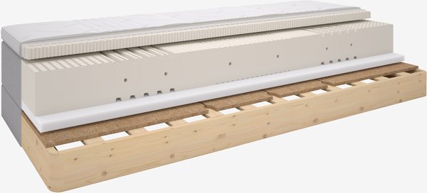 Elevationsseng 90x200cm DUNLOPILLO NEA E200 grå-32
