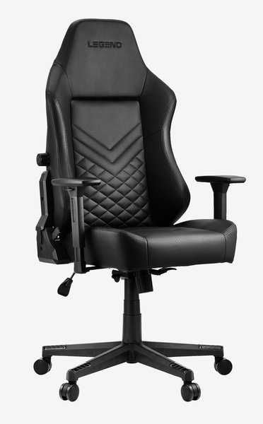 Gaming chair ABILDAA black faux leather