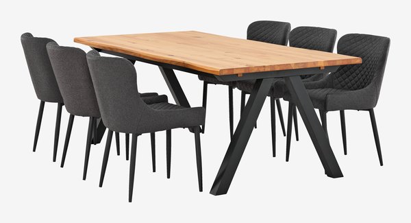 Esstisch SANDBY 100x210 eiche natur/schwarz