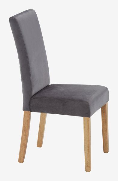 Cadeira de jantar TUREBY veludo cinzento