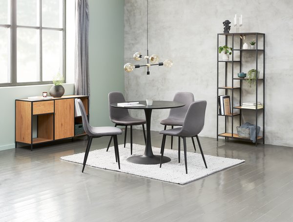 Eettafel RINGSTED Ø100 zwart essen fineer JYSK