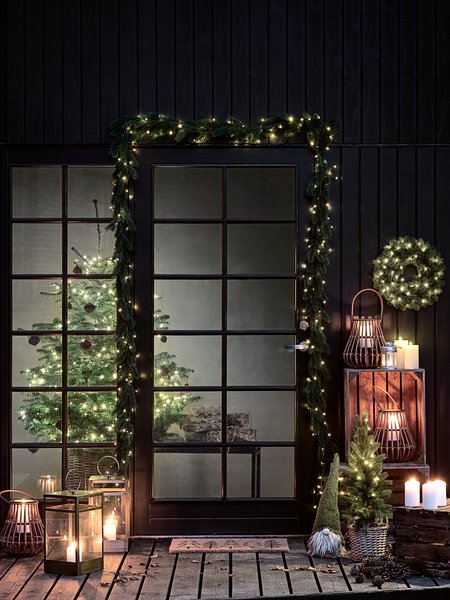 Christmas wreath outdoor FENRIS D40cm w/LED and timer