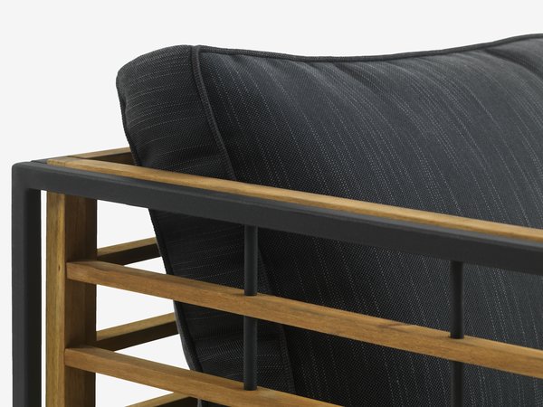 Lounge-Sofa UGILT m/Chaise 3 Personen Holz