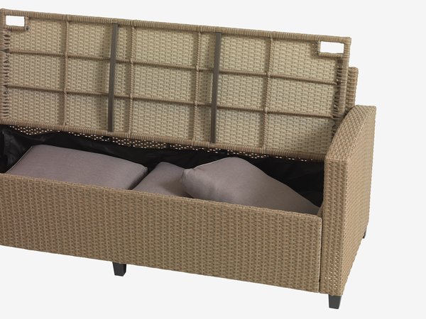 Set lounge ULLEHUSE 9 posti con vano contenitore naturale