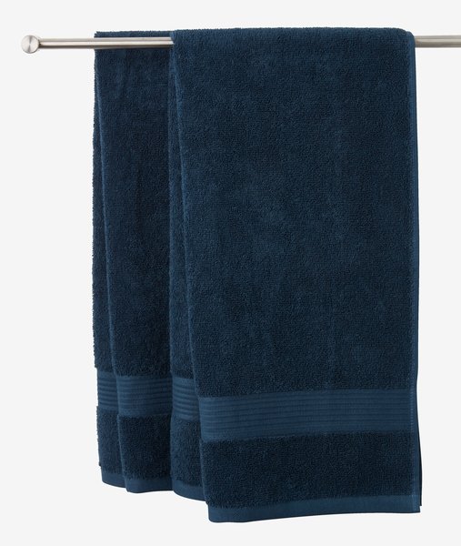 Μεγάλη πετσέτα μπάνιου KARLSTAD 100x150 μπλε μαρέν KRONBORG