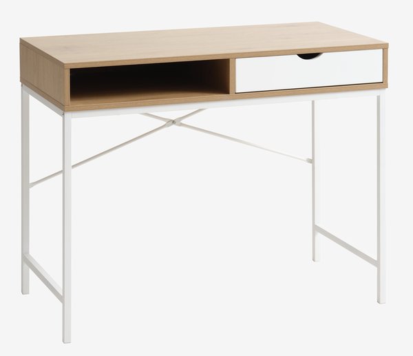 Schreibtisch TRAPPEDAL 48x95 1 Schublade eiche/weiß