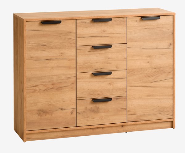 Credenza JENSLEV 2 ante 4 cassetti color rovere