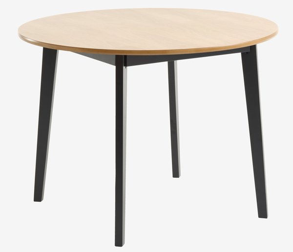 Spisebord JEGIND Ø105 eik/svart