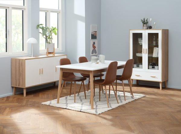 Sideboard GAMTOFTE 3 doors oak/white